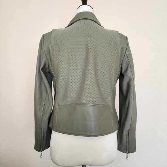 Rebecca Minkoff Grey Wes Moto Leather Jacket - Size S - Picture 6 of 11